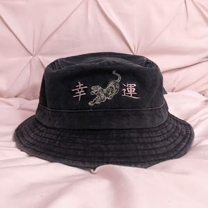 Good Luck Tiger Black Bucket Hat